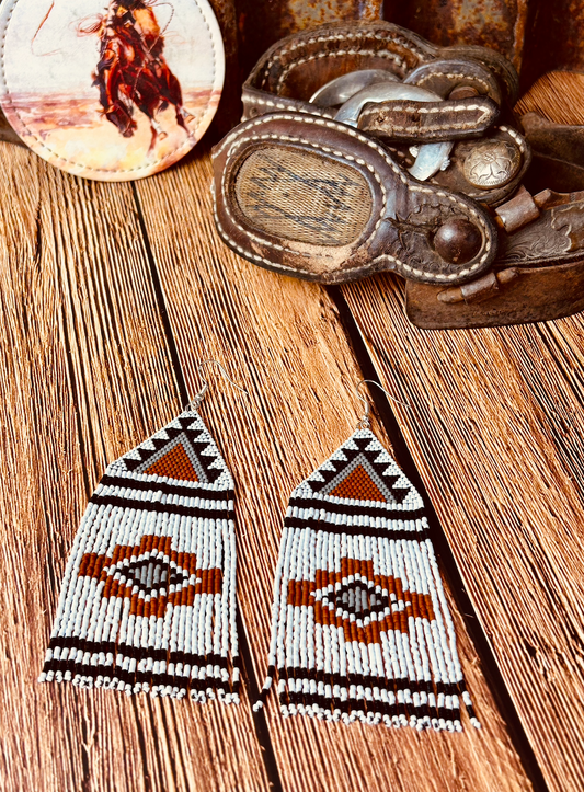 Brown/Gray/White Tribal Fringe