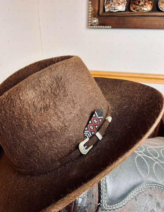 Wood Pecker Beaded Feather Hatpin