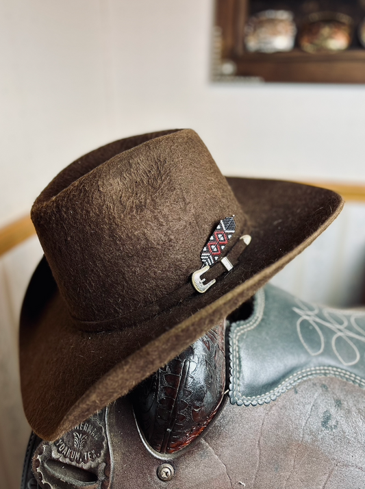 Wood Pecker Beaded Feather Hatpin
