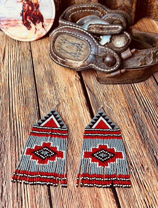 Red/Gray/Black Tribal Fringe