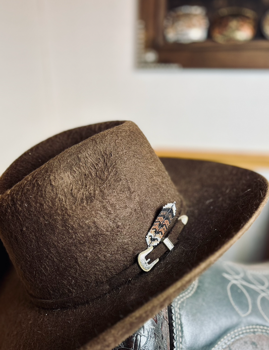 Red Tail Hawk Beaded Feather Hatpin